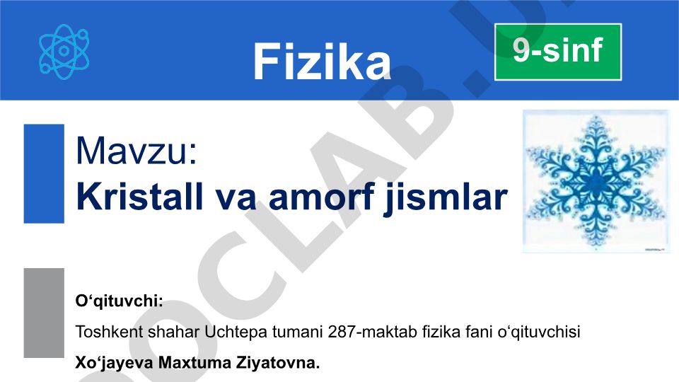 Kristall va amorf jismlar