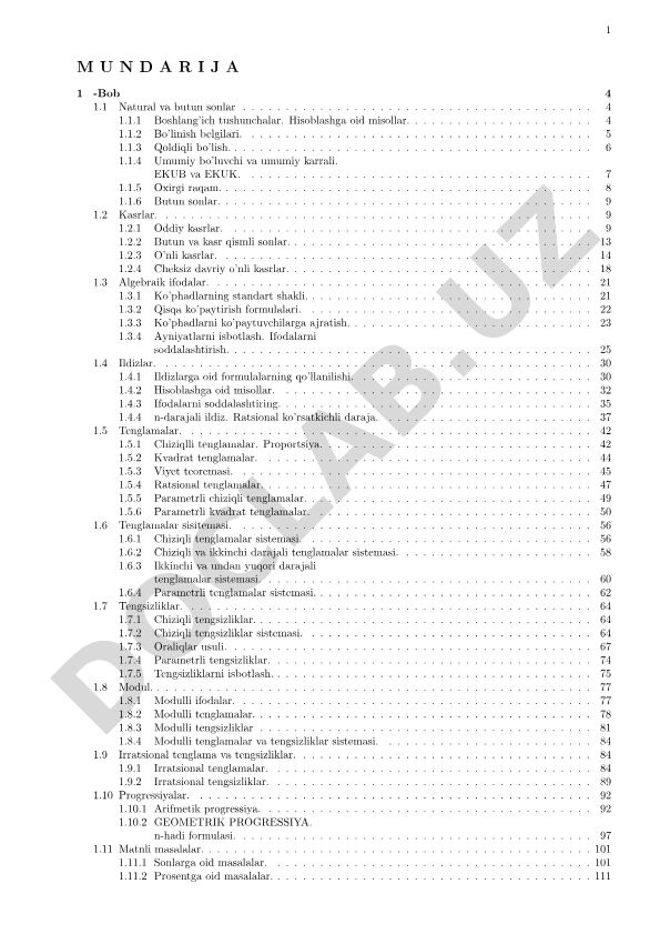 Matematika: natural va butun sonlar, kasrlar