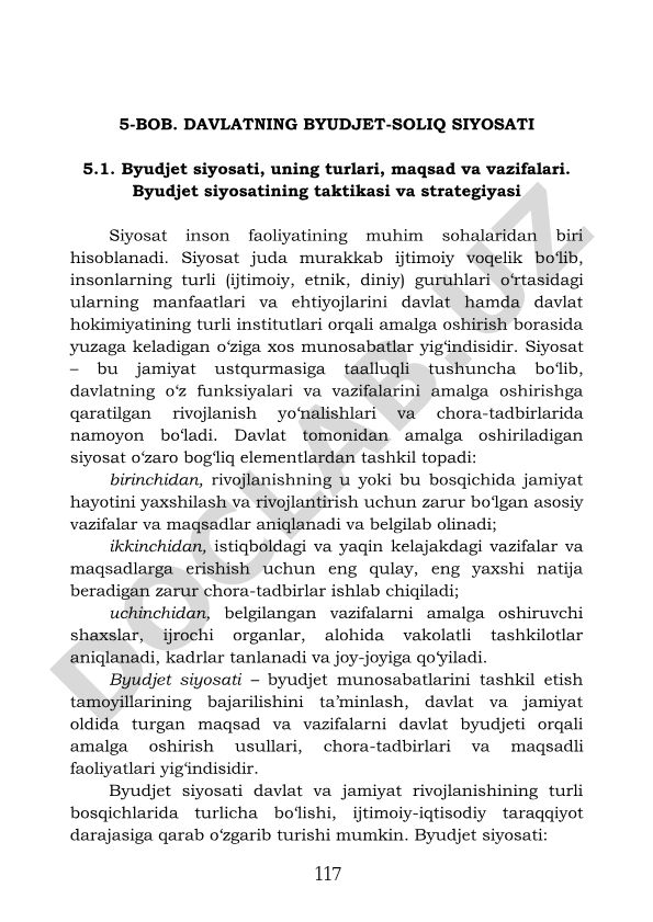 Davlatning byudjet-soliq siyosati