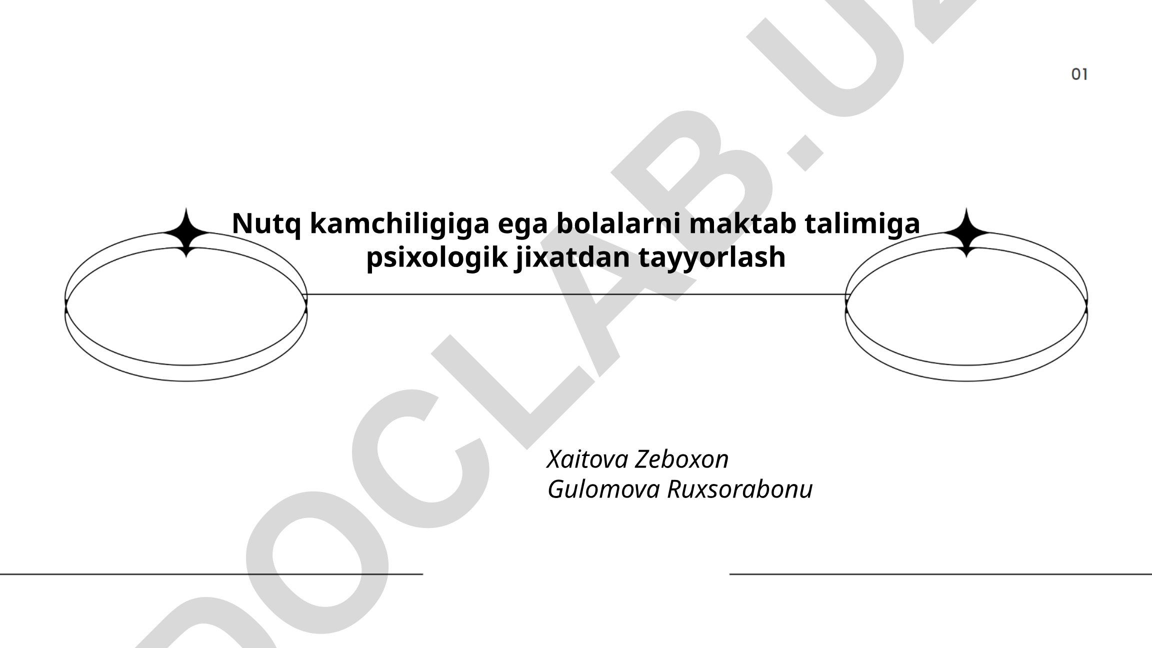 Nutq kamchiligiga ega bolalarni maktab ta'limiga psixologik jihatdan tayyorlash