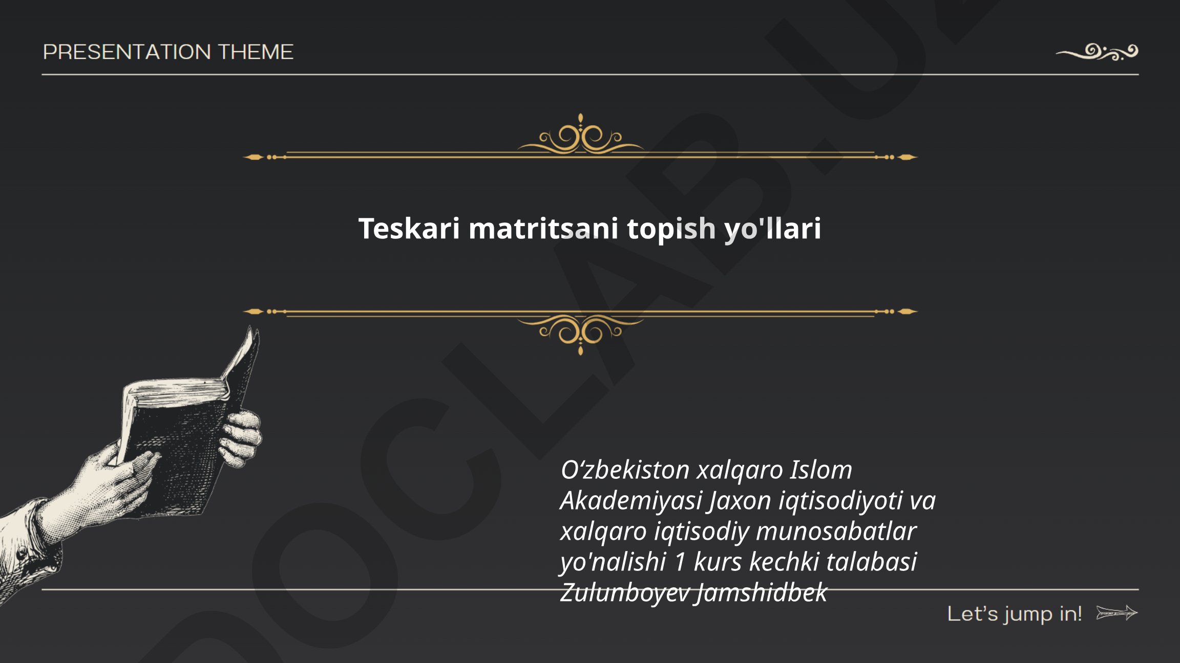 Teskari matritsani topish yo'llari