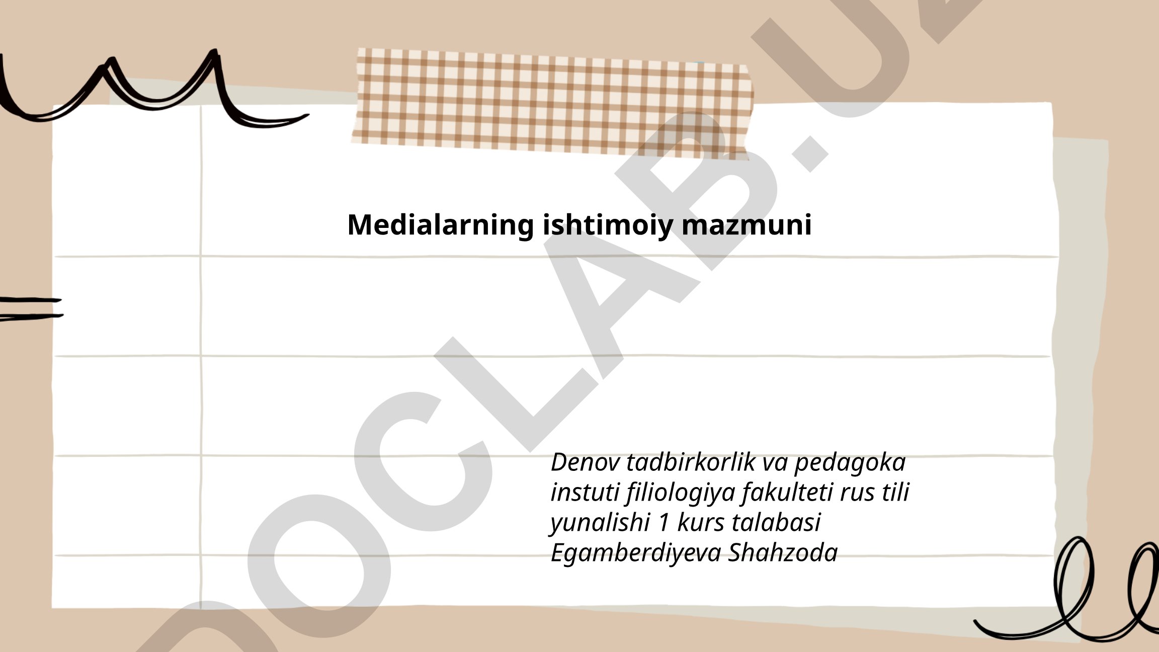 Medialarning ishtimoiy mazmuni