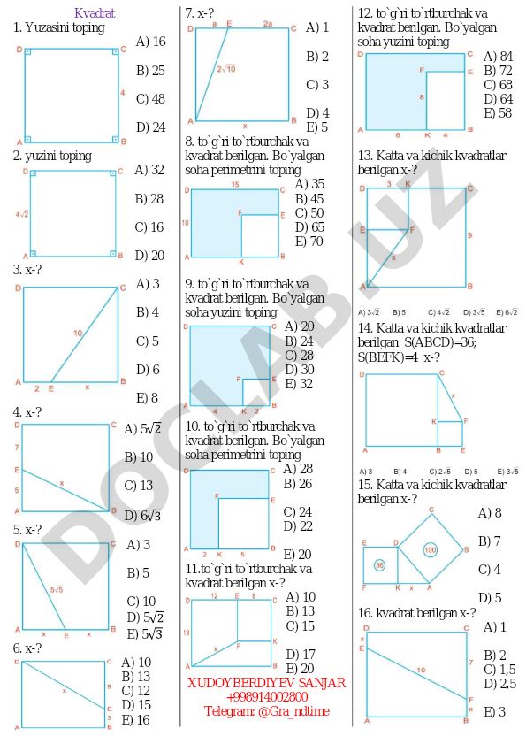 Geometriya masalalari to'plami