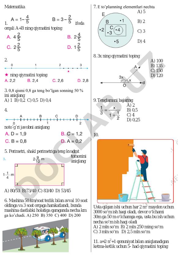 Matematika masalalari to'plami