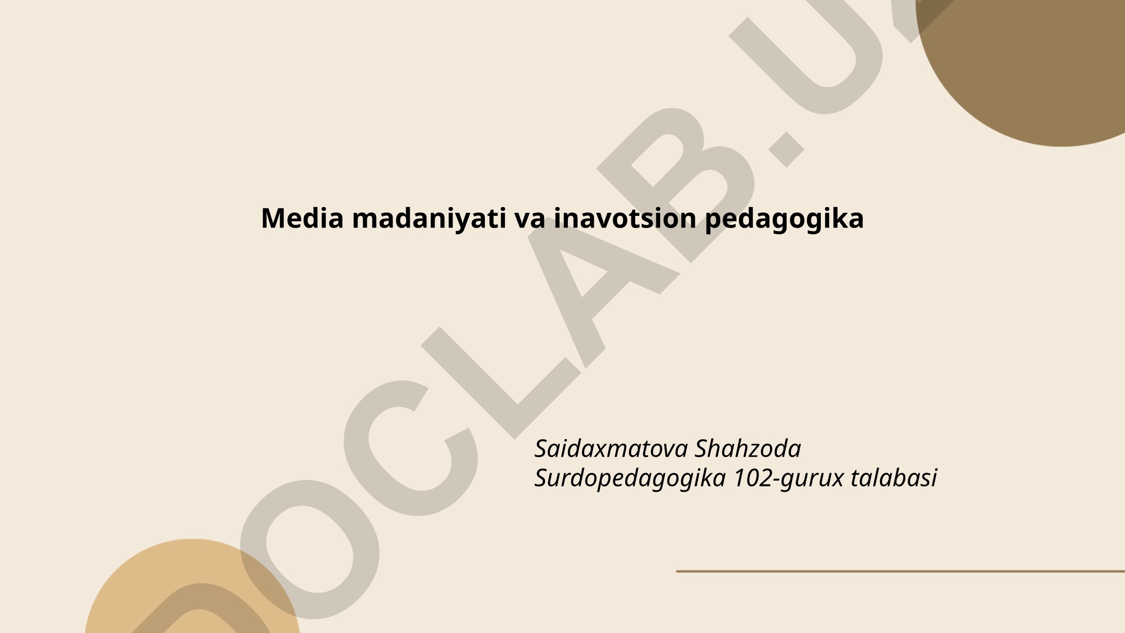 Media madaniyati va innovatsion pedagogika