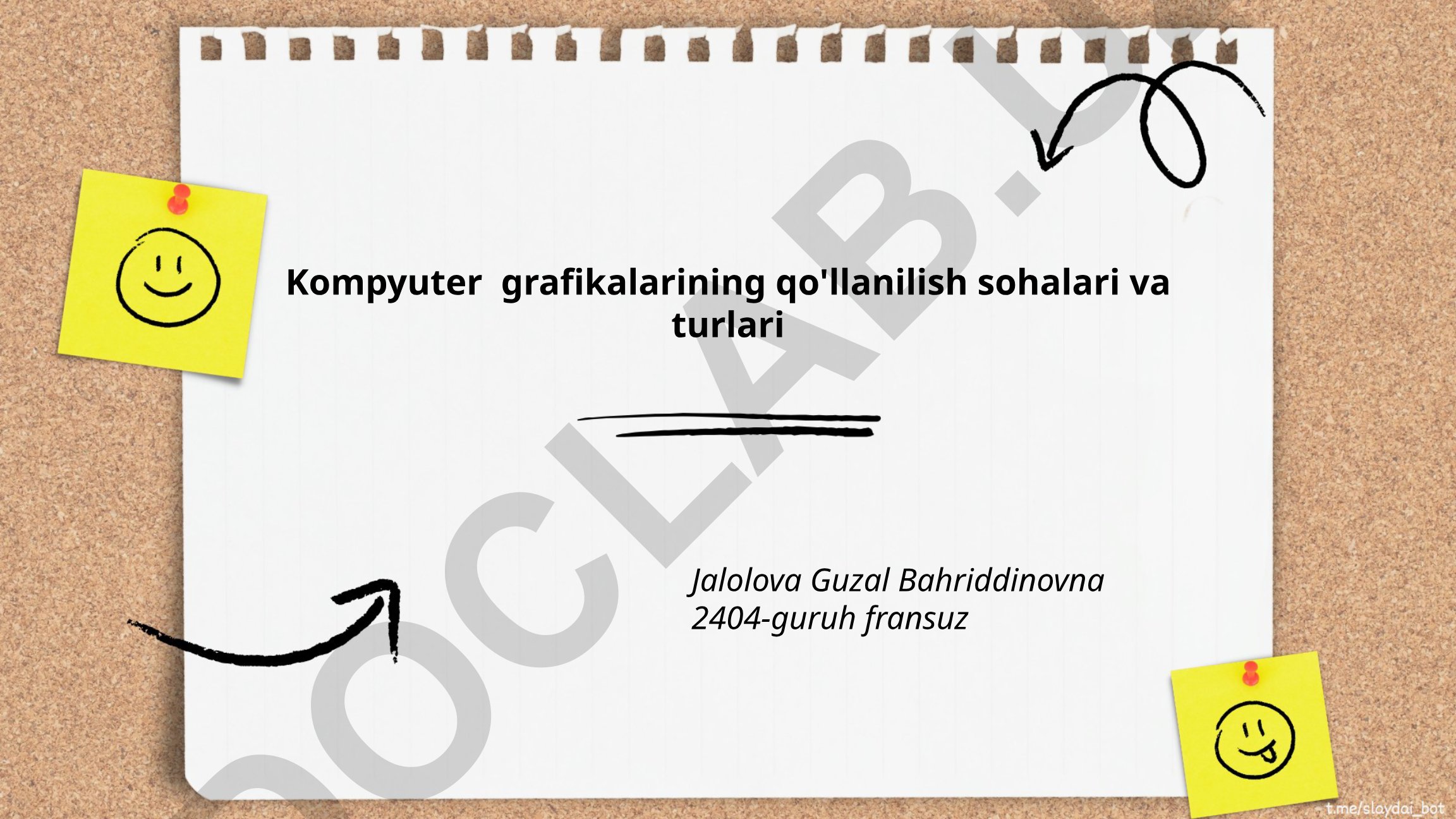 Kompyuter grafikalarining qo'llanilish sohalari va turlari