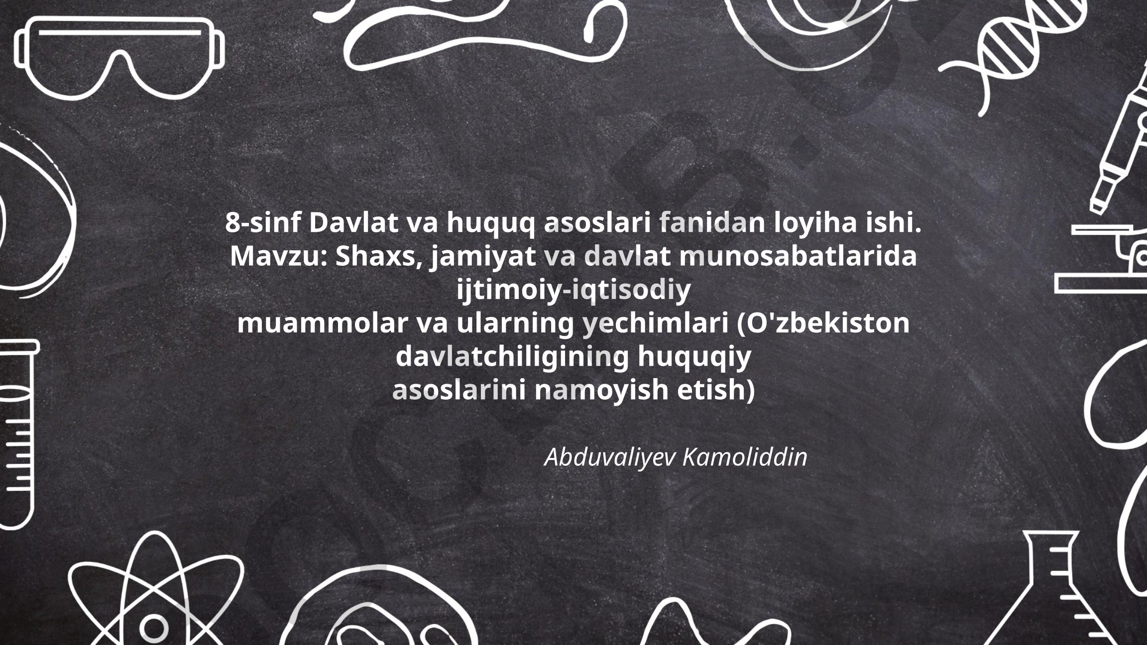 Shaxs, jamiyat va davlat munosabatlarida ijtimoiy-iqtisodiy muammolar va ularning yechimlari