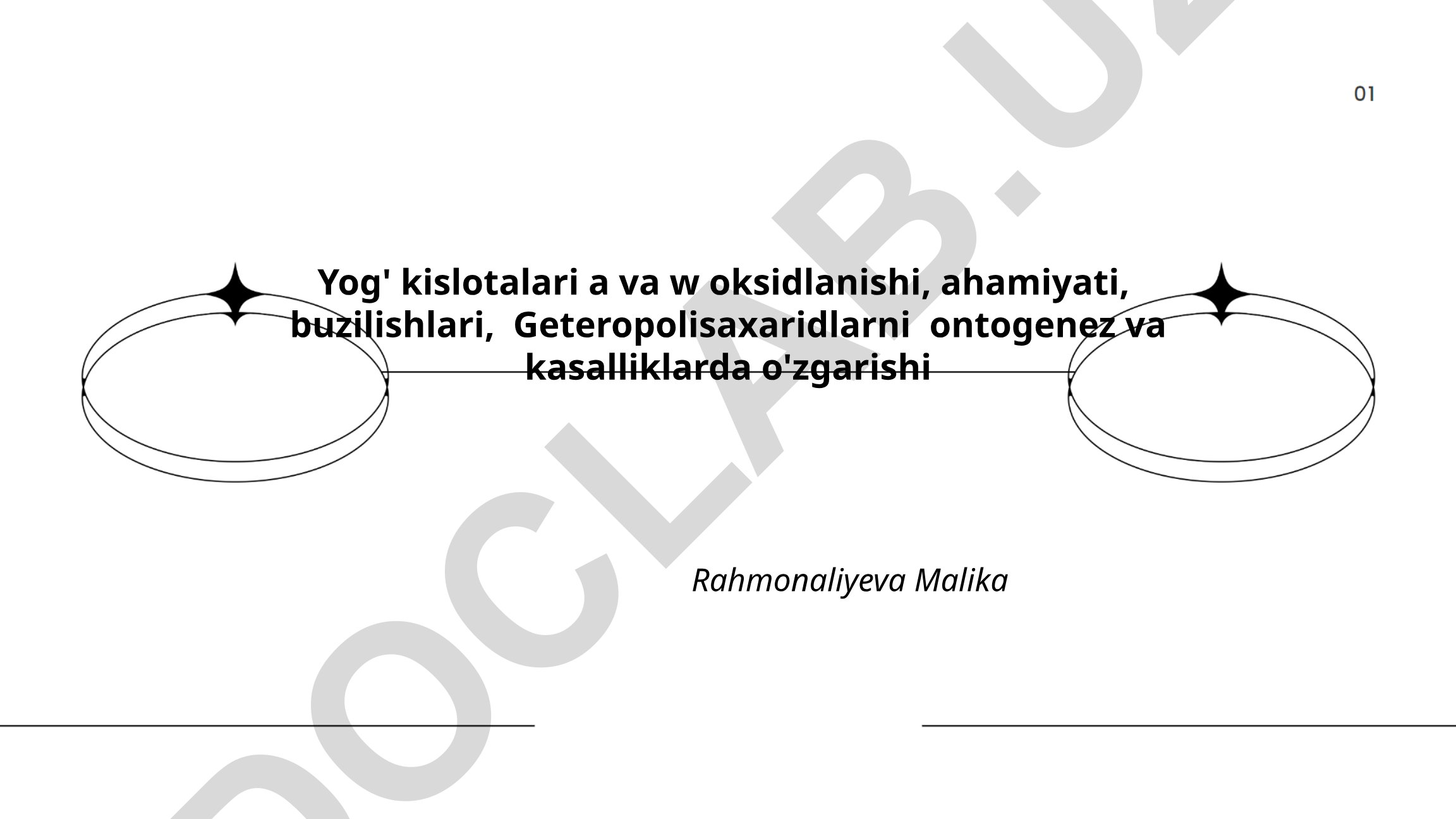Yog' kislotalari A va W oksidlanishi va geteropolisaxaridlarning ontogenezdagi o'zgarishi