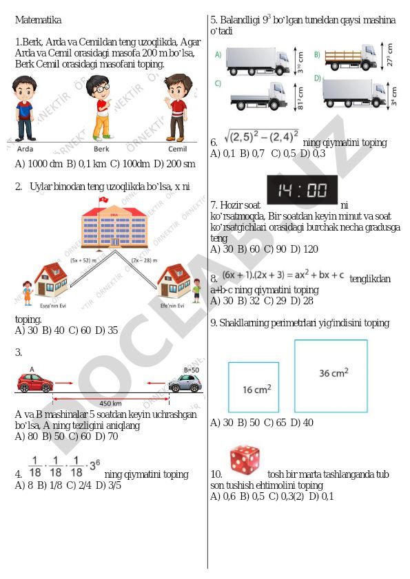 Matematika masalalari to'plami