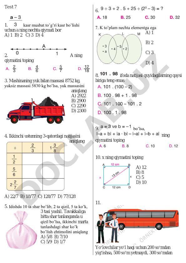 Matematika va mantiq masalalari to'plami