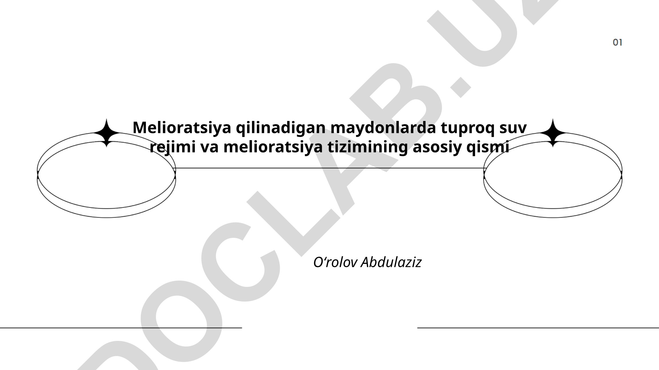 Melioratsiya qilinadigan maydonlarda tuproq suv rejimi va melioratsiya tizimining asosiy qismi