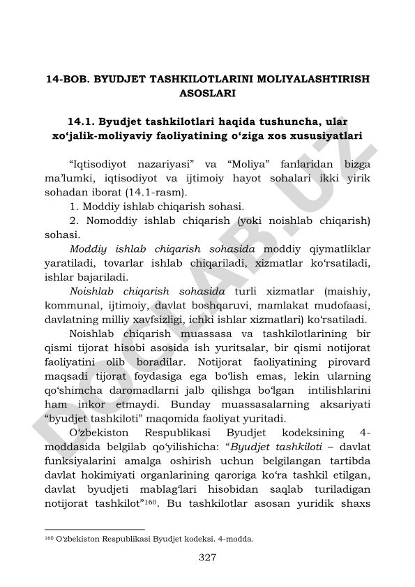 Byudjet tashkilotlarini moliyalashtirish asoslari