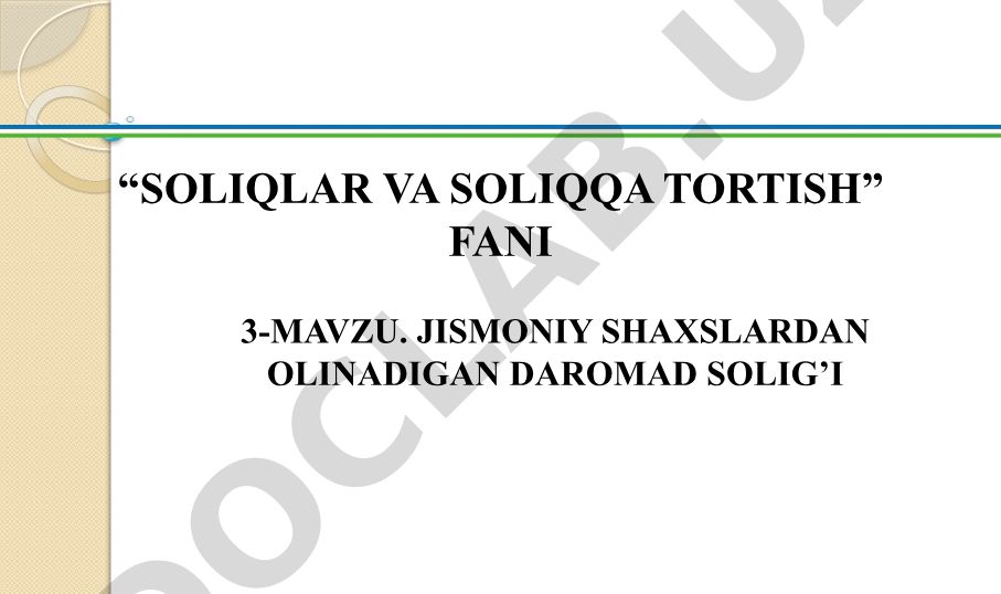 Jismoniy shaxslardan olinadigan daromad solig'i