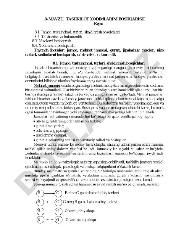Tashkilot xodimlarini boshqarish