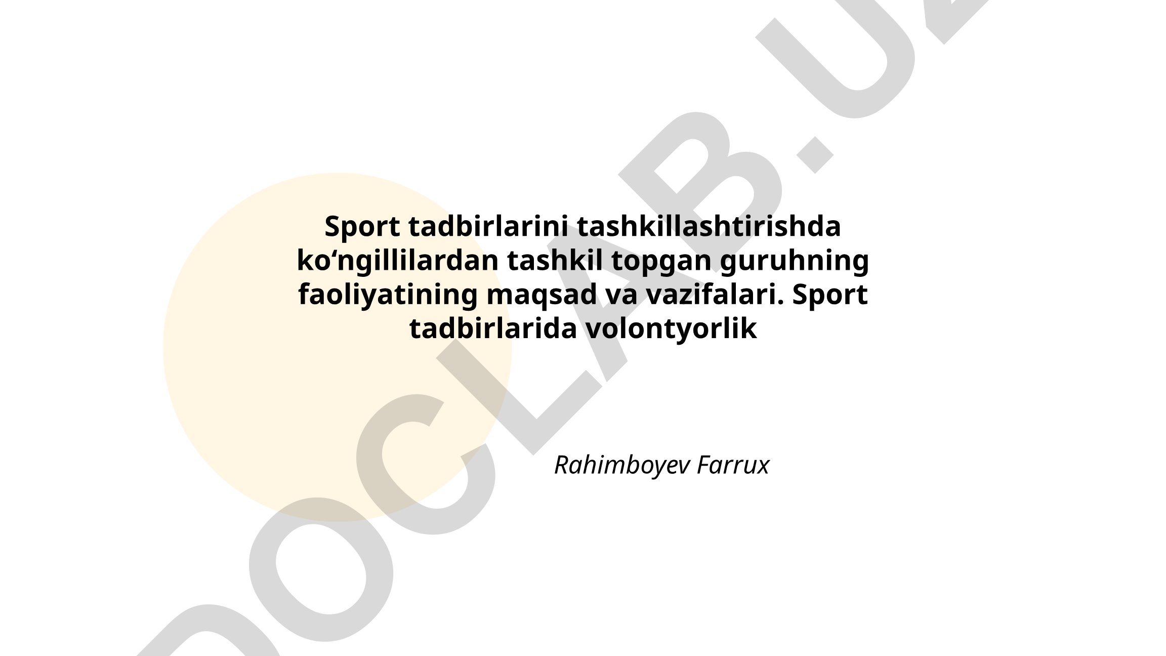 Sport tadbirlarida ko'ngillilar guruhining maqsad va vazifalari