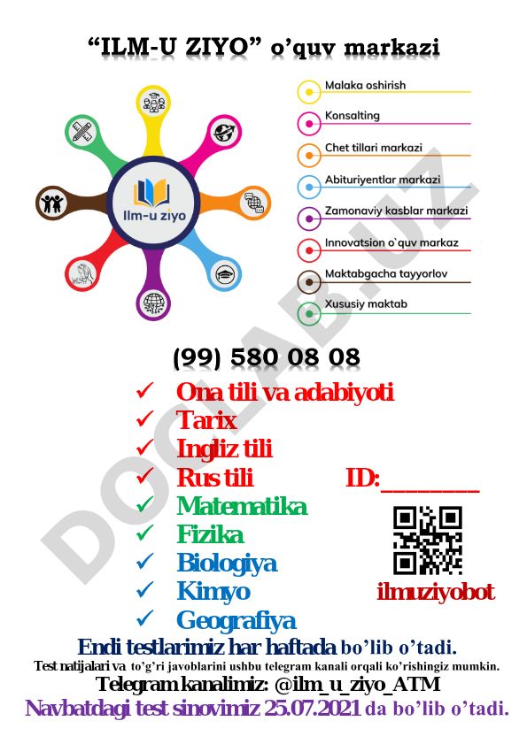 Ona tili va adabiyot test savollari