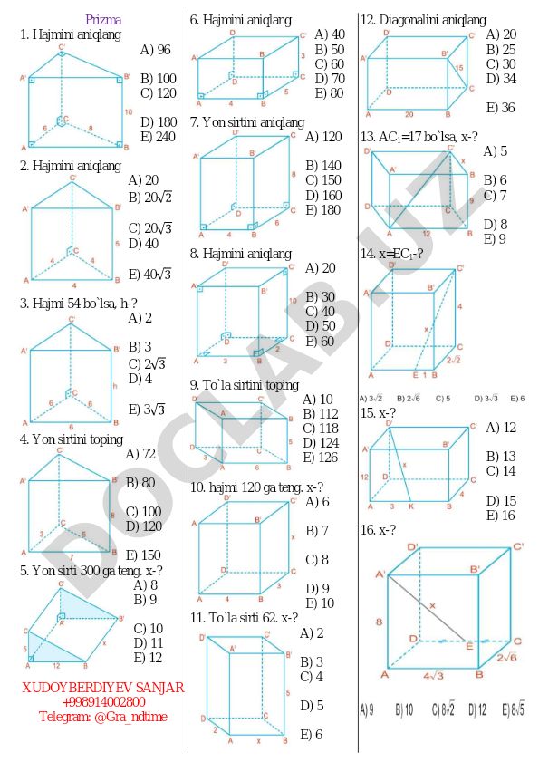 Geometriya masalalari to'plami