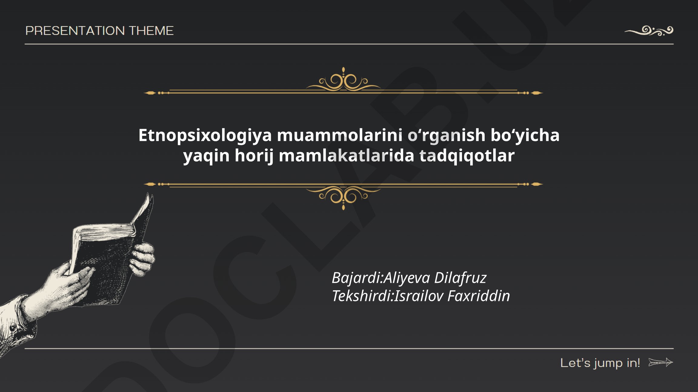Yaqin xorij mamlakatlarida etnopsixologiya muammolarini o'rganish
