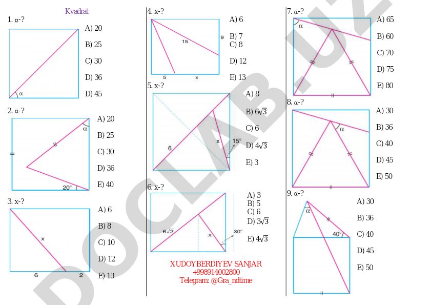 Geometriya masalalari to'plami