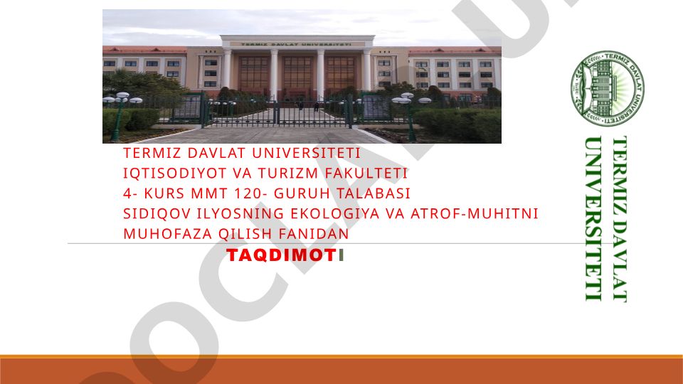O’zbekistonda ekologiya fanining rivojlanishi