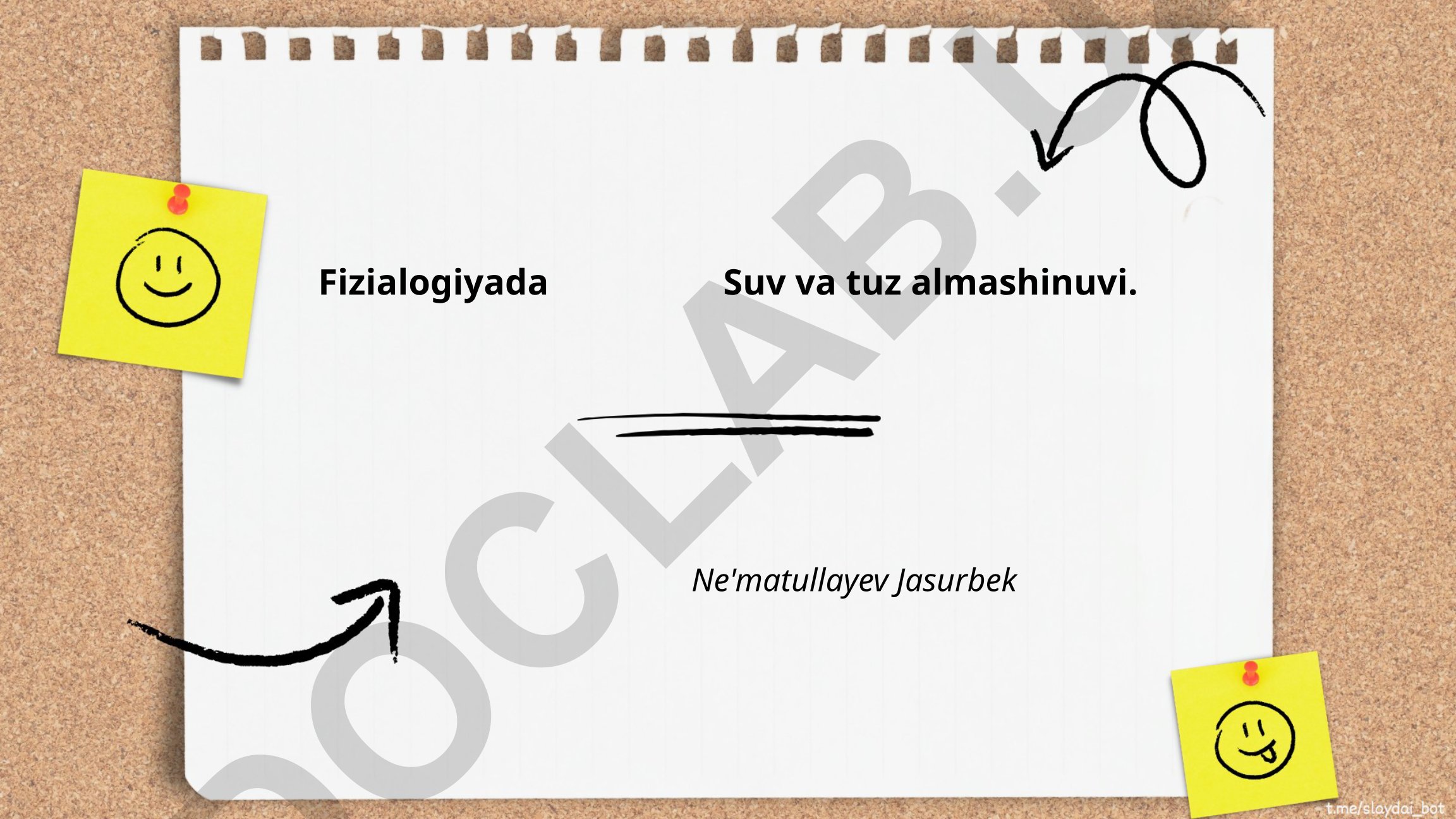 Fiziologiyada suv va tuz almashinuvi