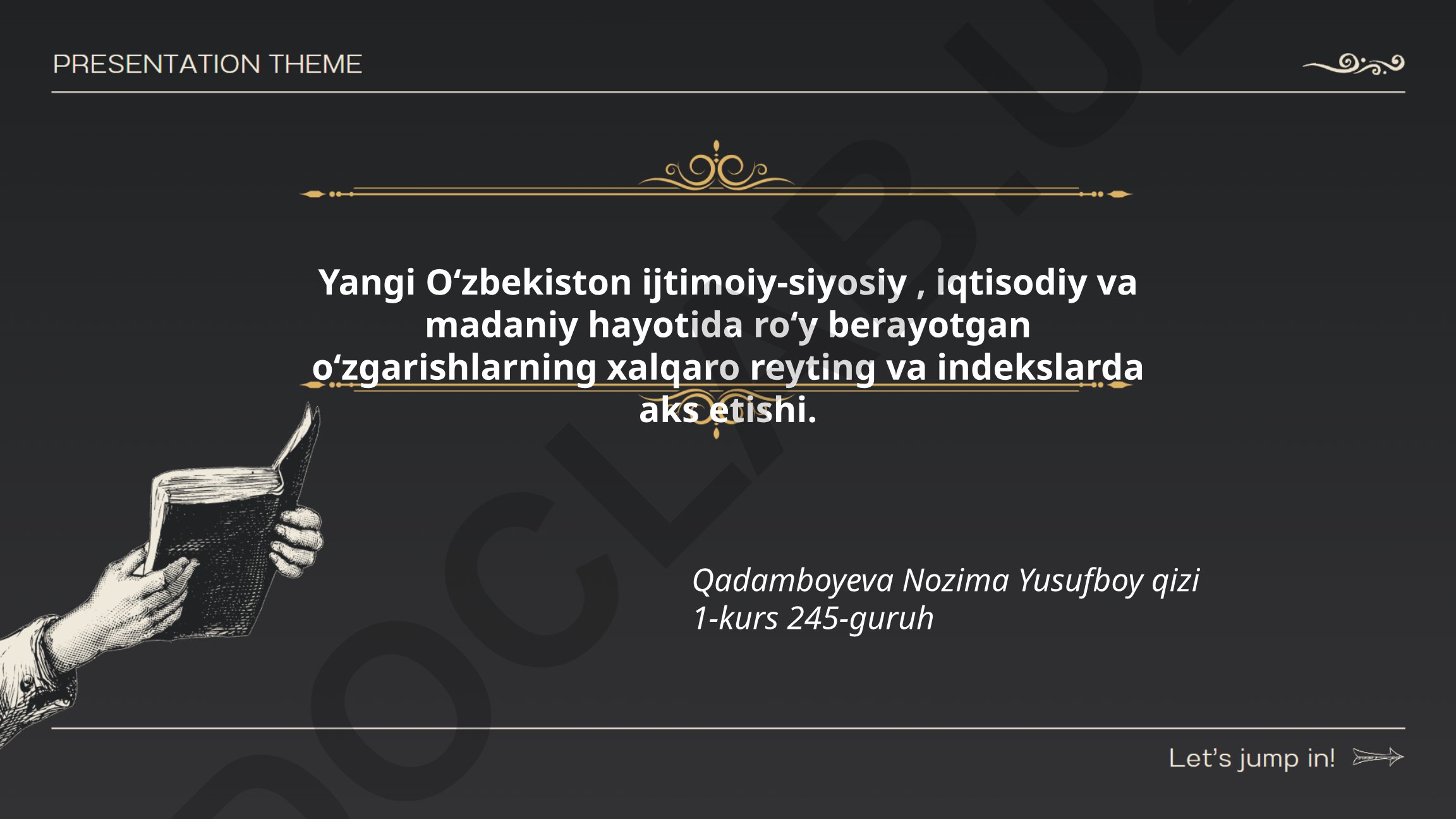 Yangi Oʻzbekistonning xalqaro reyting va indekslarda aks etishi