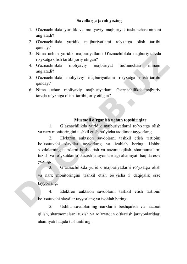 G'aznachilikda yuridik va moliyaviy majburiyatlar