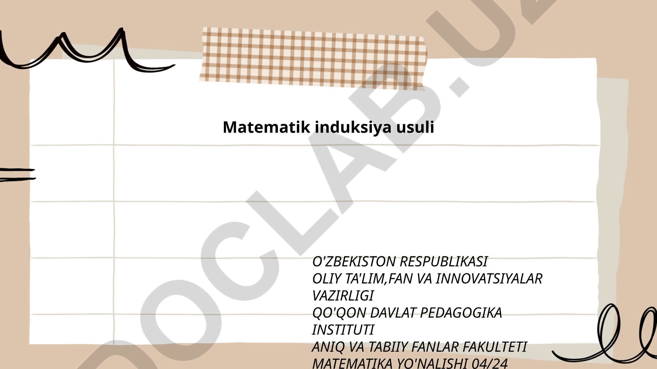 Matematik induksiya usuli