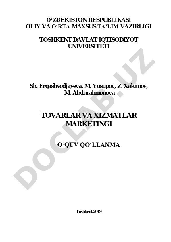 Tovarlar va xizmatlar marketingi