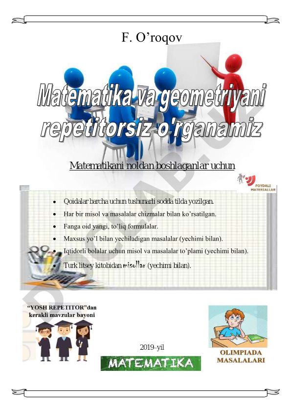 Matematikani noldan boshlaganlar uchun