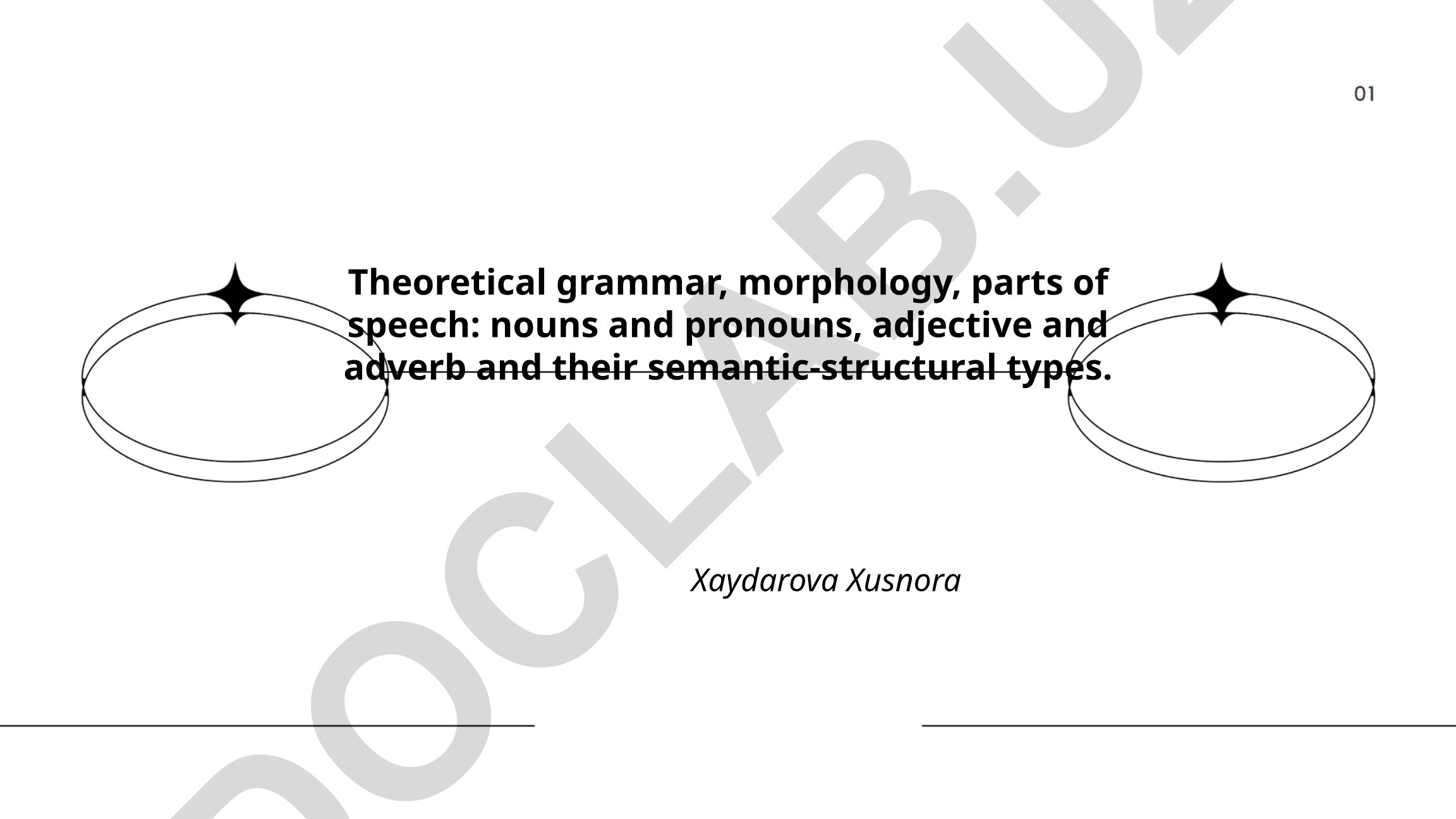 Theoretical Grammar: Morphology and Parts of Speech Analysis