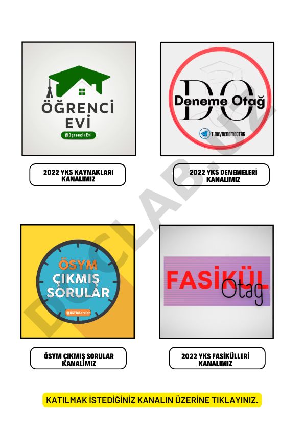 2022 YKS sınav kaynakları ve denemeleri