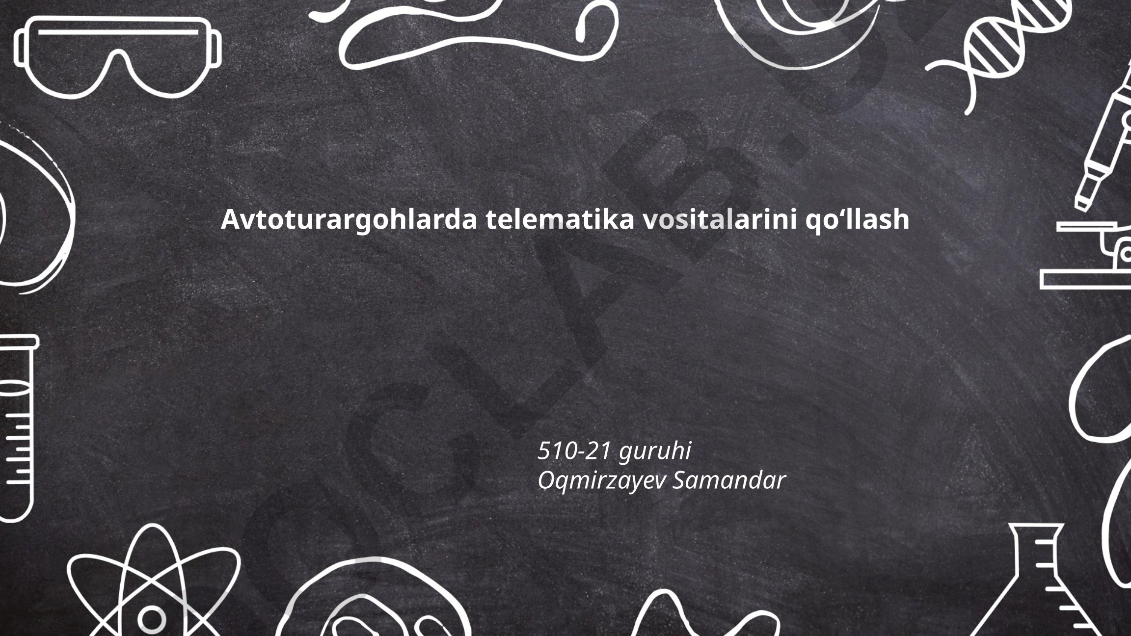 Avtoturargohlarda telematika vositalarini qoʻllash