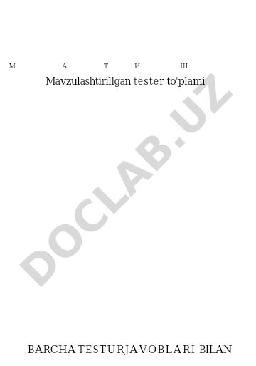 Matematika test to'plami: arifmetik amallar va sonlar