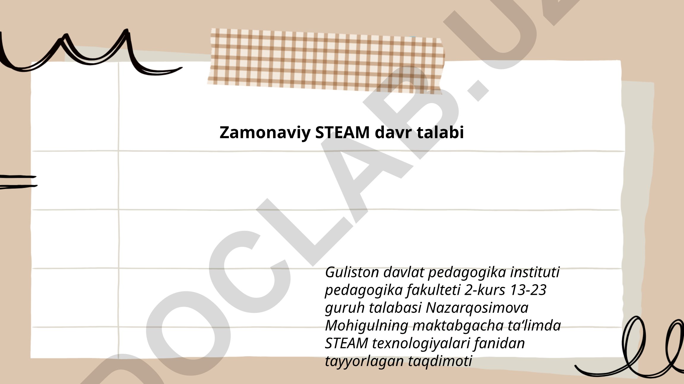 Maktabgacha ta'limda STEAM texnologiyalari