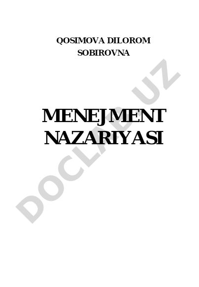 Menejment nazariyasi