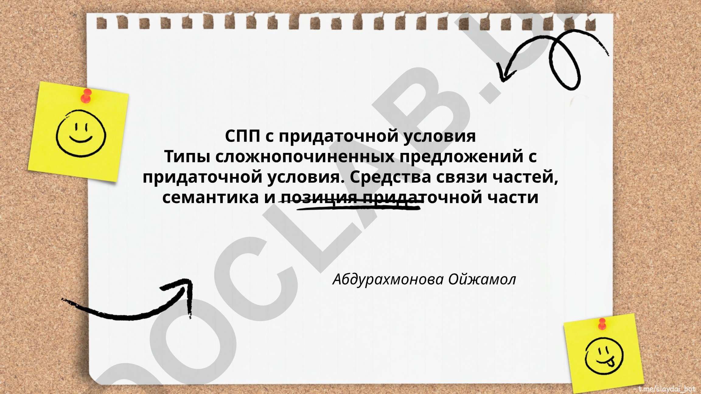 СПП с придаточной условия: типы, средства связи, семантика и позиция