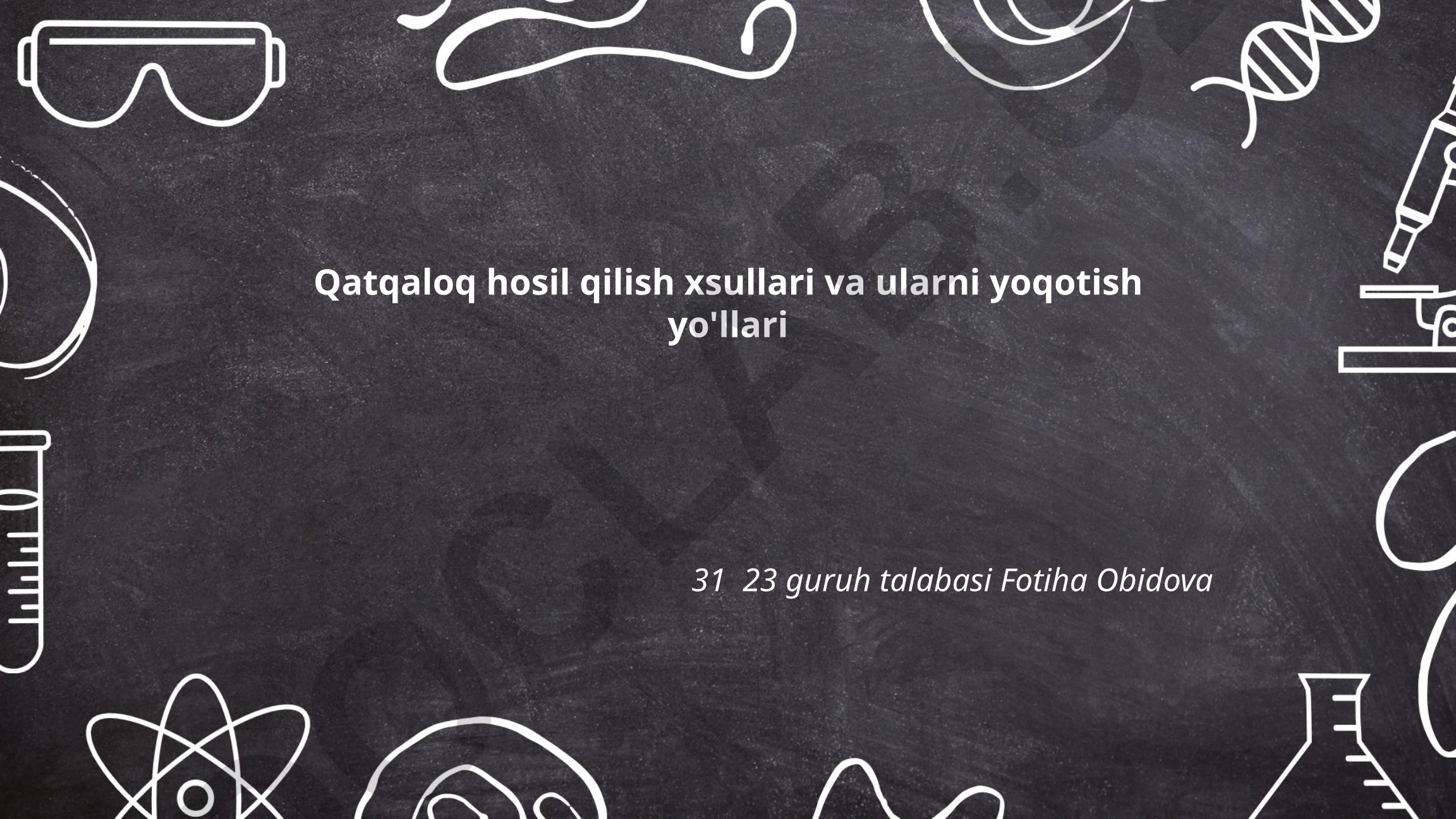 Qatqaloq hosil qilish sabablari va yo'qotish yo'llari