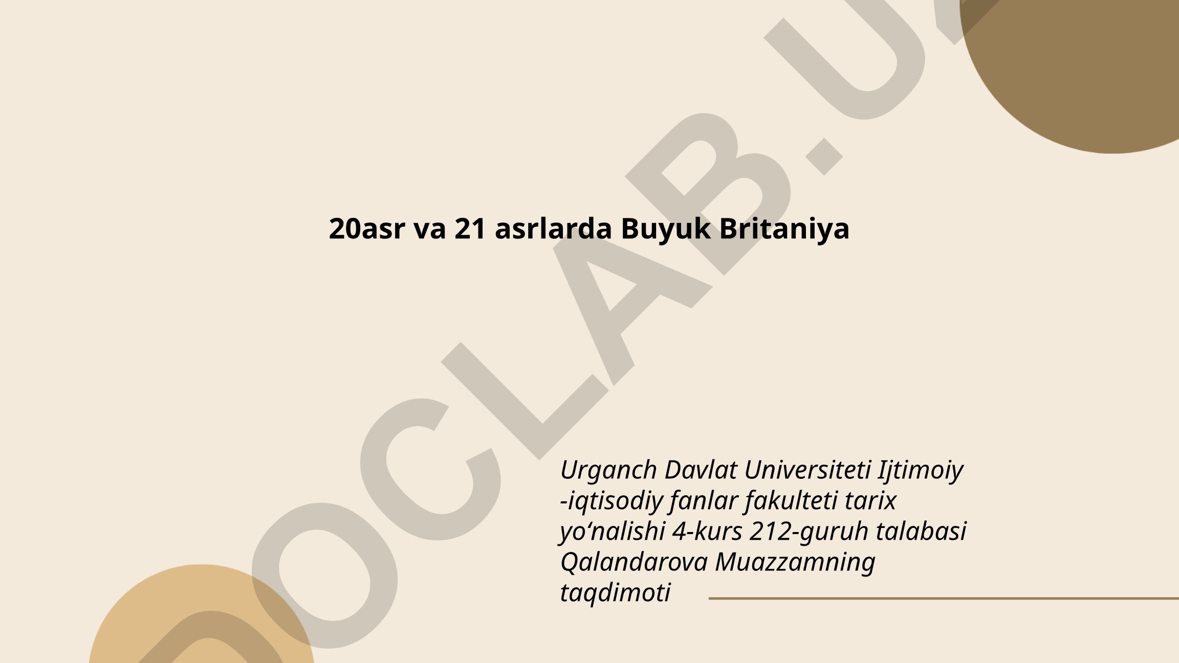 20asr va 21 asrlarda Buyuk Britaniya