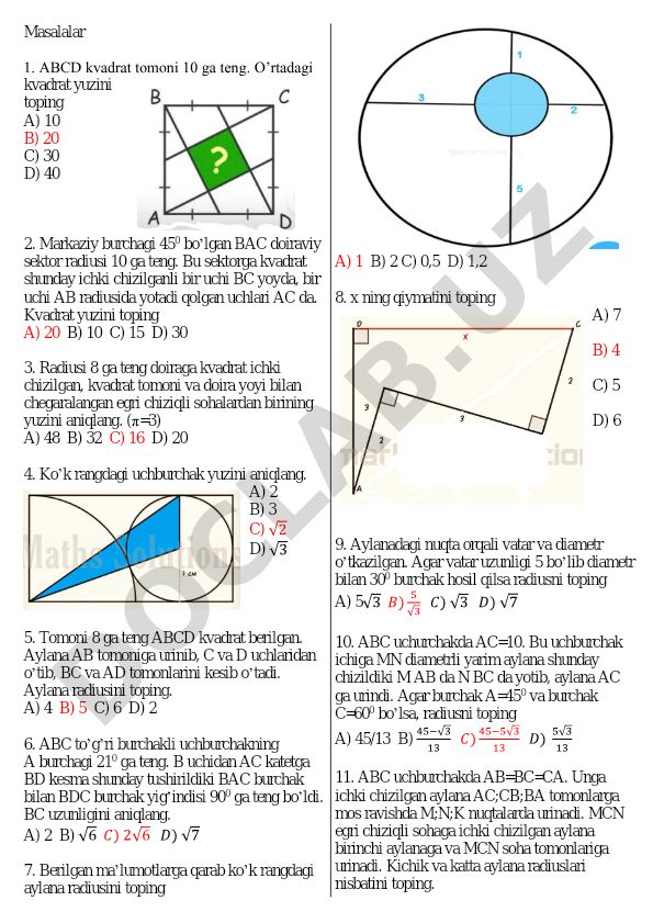 Geometriya masalalari to'plami
