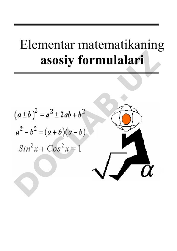 Elementar matematikaning asosiy formulalari