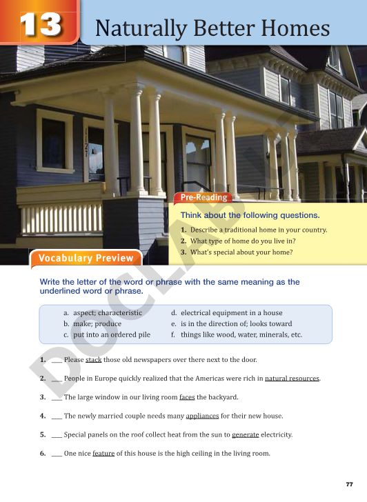 Naturally Better Homes Vocabulary Preview