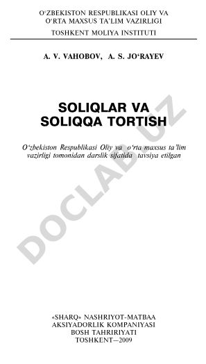 Soliqlar va soliqqa tortish