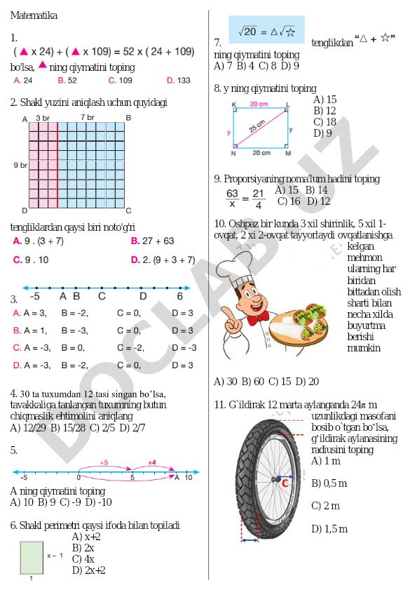 Matematika masalalari to'plami