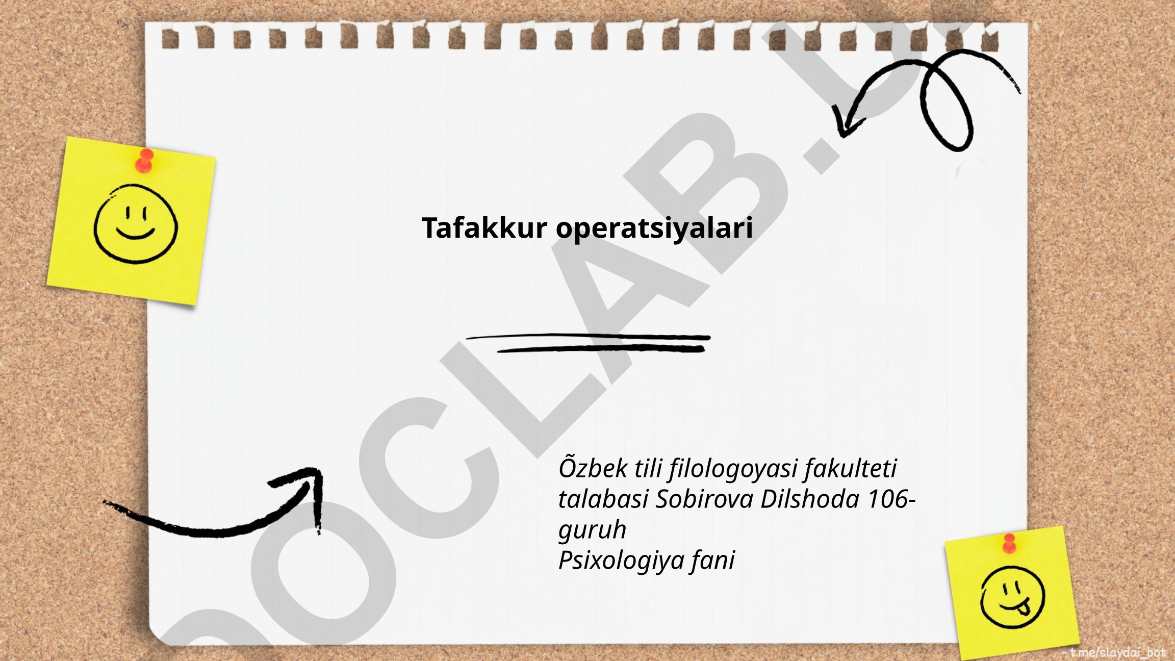 Tafakkur operatsiyalari va psixologiyasi
