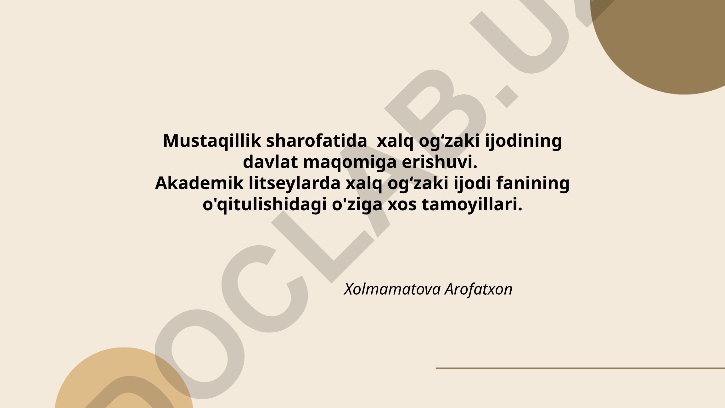 Mustaqillik sharofatida xalq ogʻzaki ijodining davlat maqomiga erishuvi
