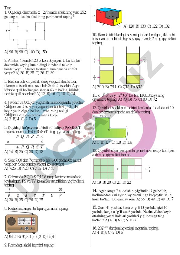 Matematika va mantiq masalalari to'plami