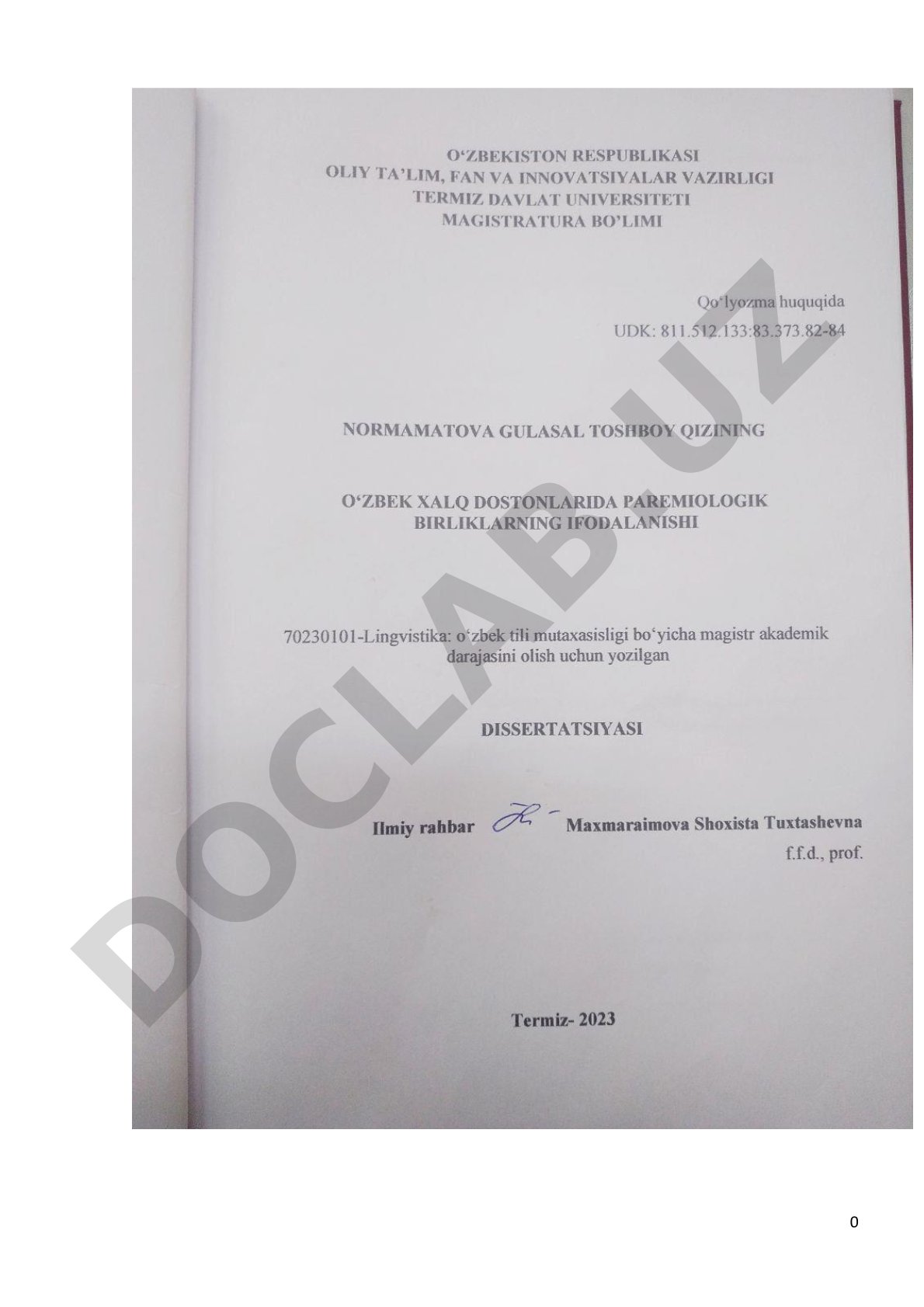 Go‘ro‘g‘lining tug‘ilishi va Alpomish dostonlaridagi paremiologik birliklarning lingvistik tahlili