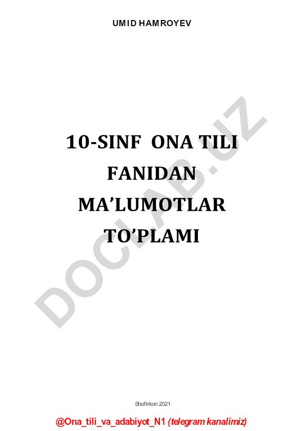 Ona tili va milliy madaniyatning ahamiyati