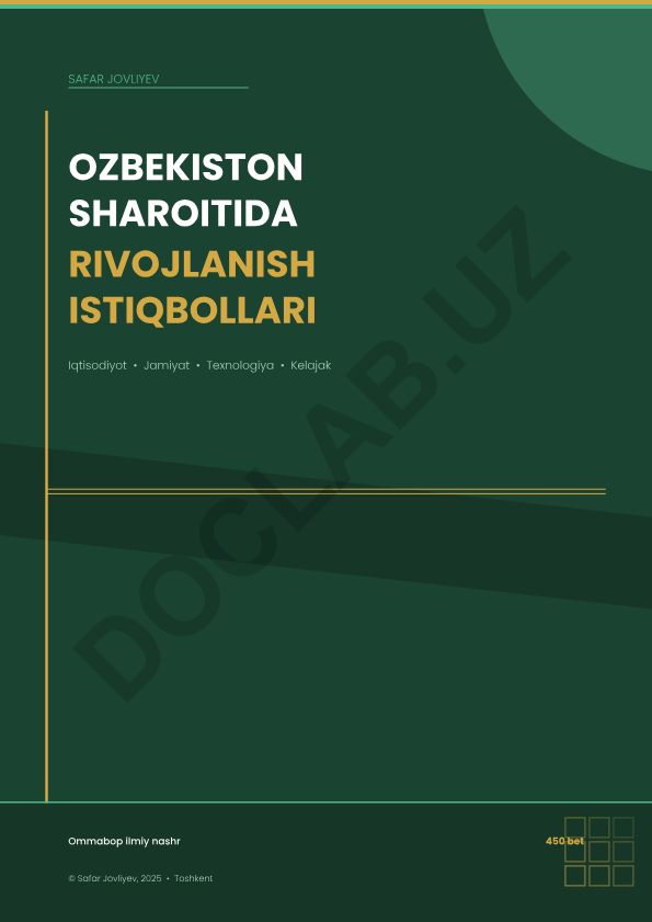 O'zbekiston sharoitida rivojlanish istiqbollari